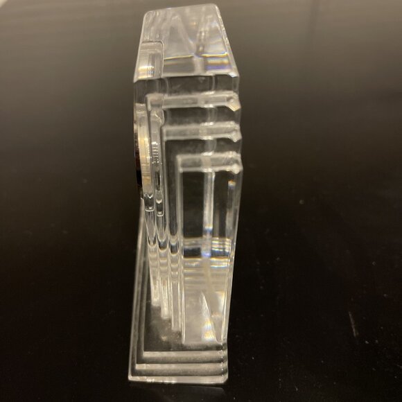 WATERFORD CRYSTAL Metropolitan 4 X 4 Inch Desk Clock Signed Clock Face Working - Picture 3 of 5